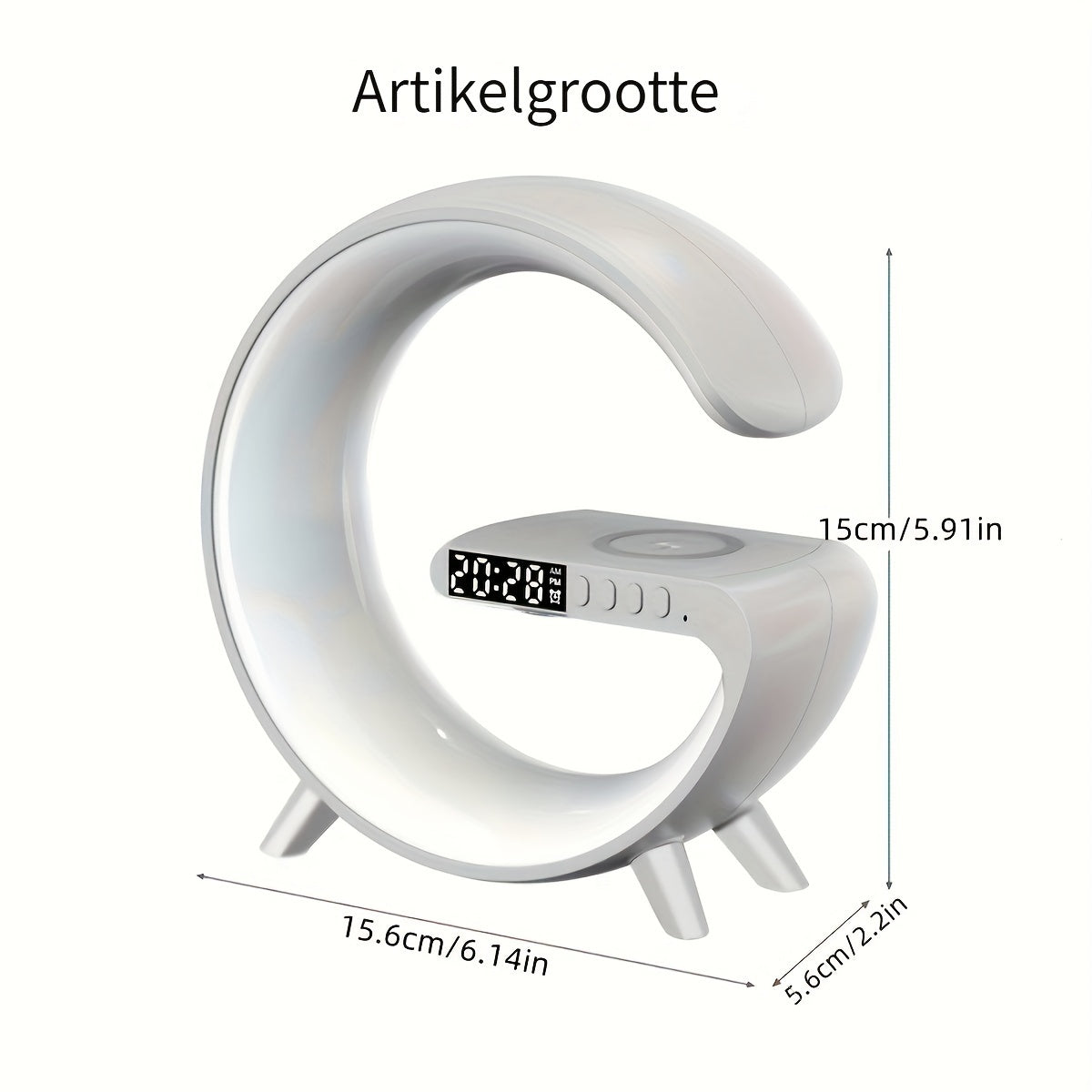 SlimLamp - Minimalistische Tafellamp met Wekker en Opladen