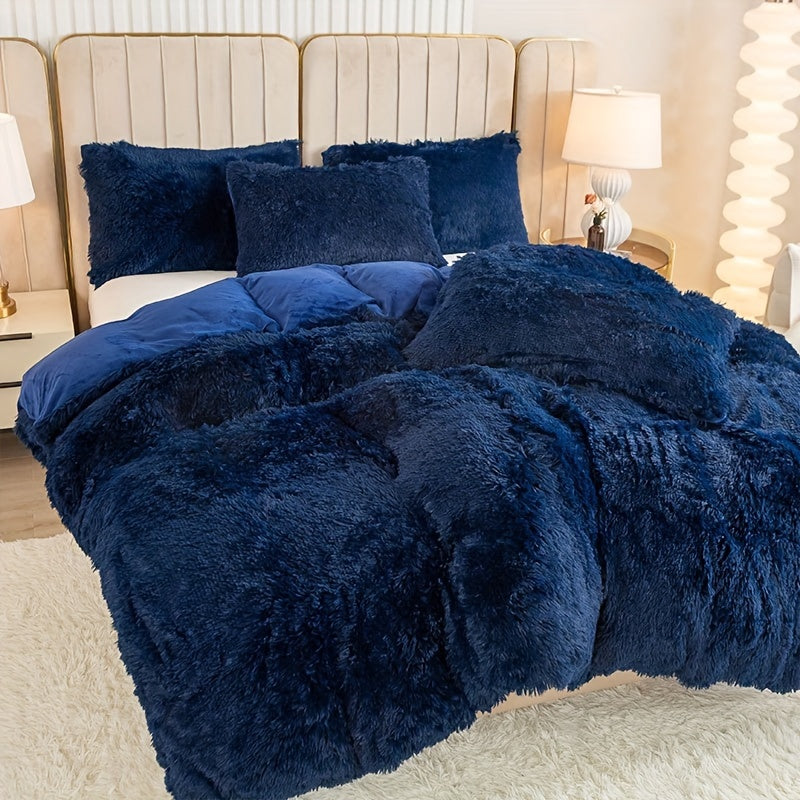 Ultrazachte Pluche Dekbedovertrek Set met Rits - Luxe & Comfort