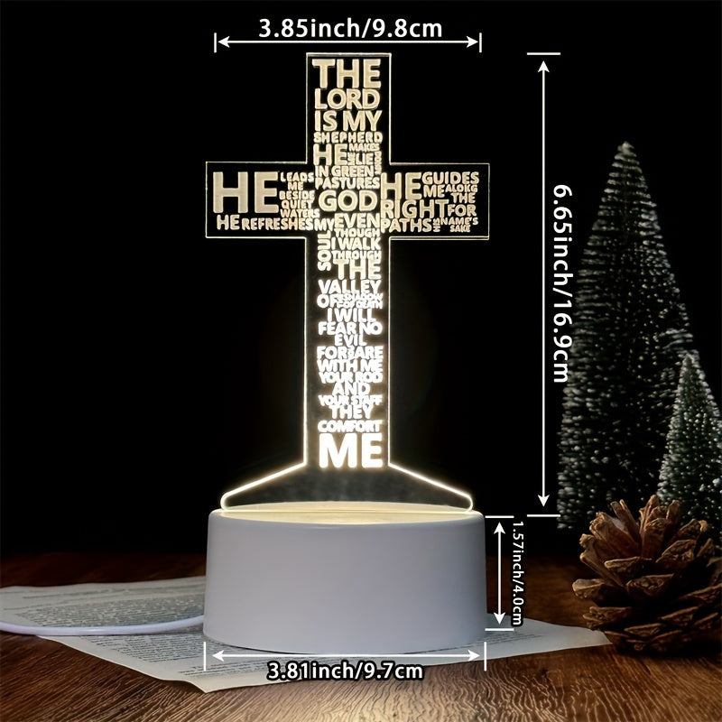 CrossGlow - 3D LED Nachtlamp Acryl met USB