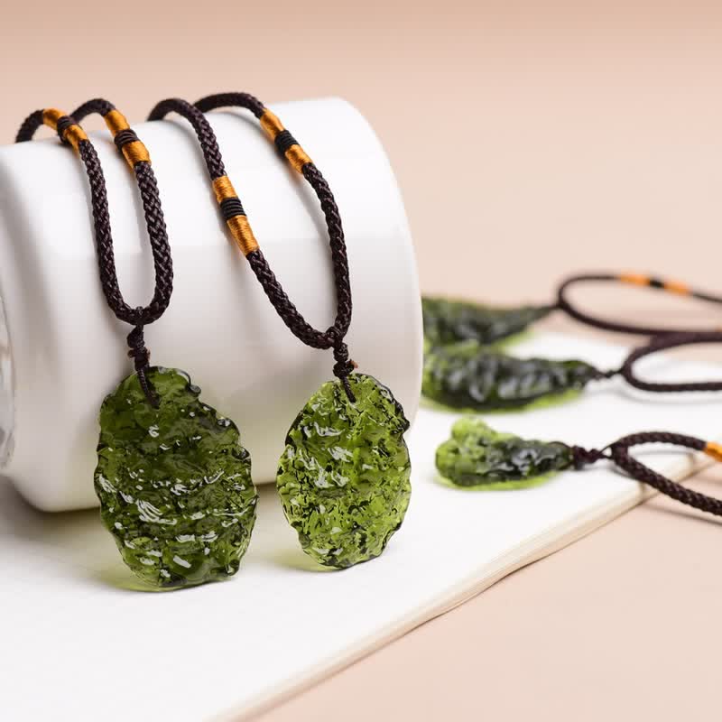 Alina's Enchanting Green Moldavite Pendant Necklace for Purification