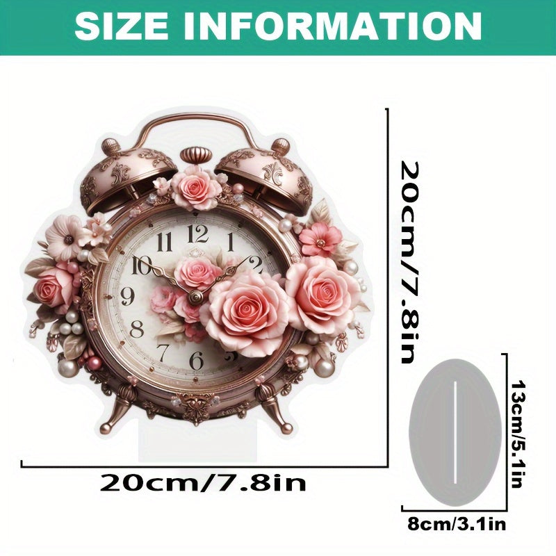 BohoBloom Clock - Vintage Bloemenwandklok voor de Tafel