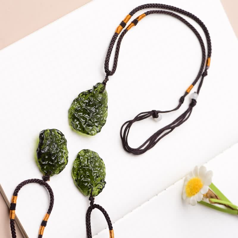 Alina's Enchanting Green Moldavite Pendant Necklace for Purification