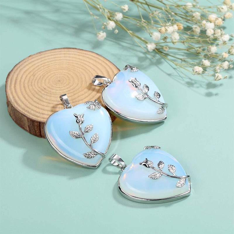 Elegante Hartvormige Rozenkwarts Halsketting - Amara Collection