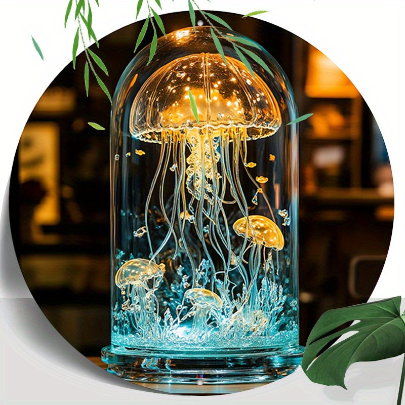 CrystalJelly – Artistieke Glazen Jellyfish Lamp
