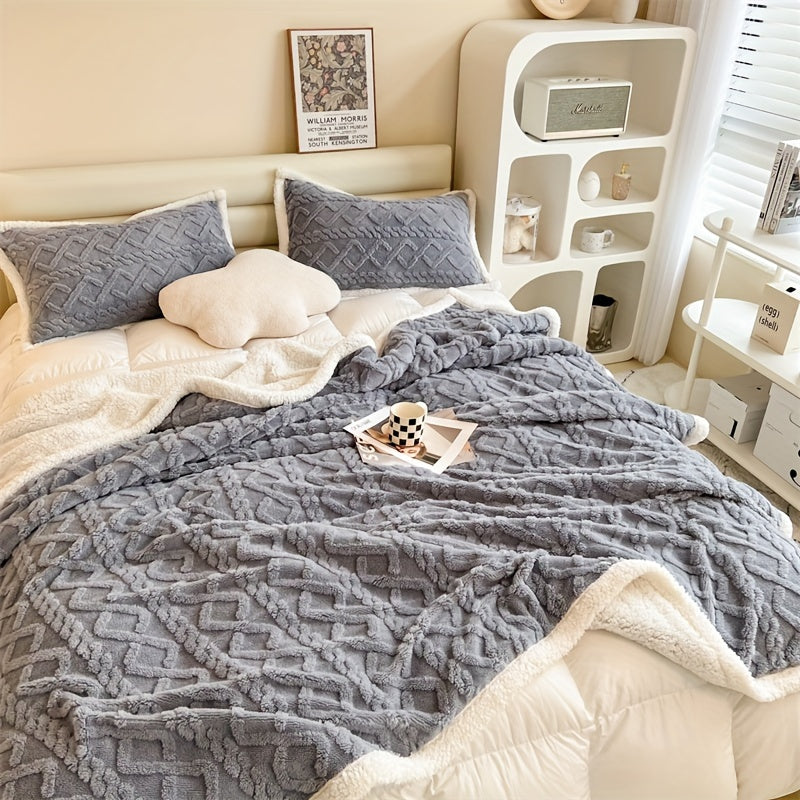 Vintage Luxe Dubbelzijdige Fleece Deken - Onmisbaar voor Winter