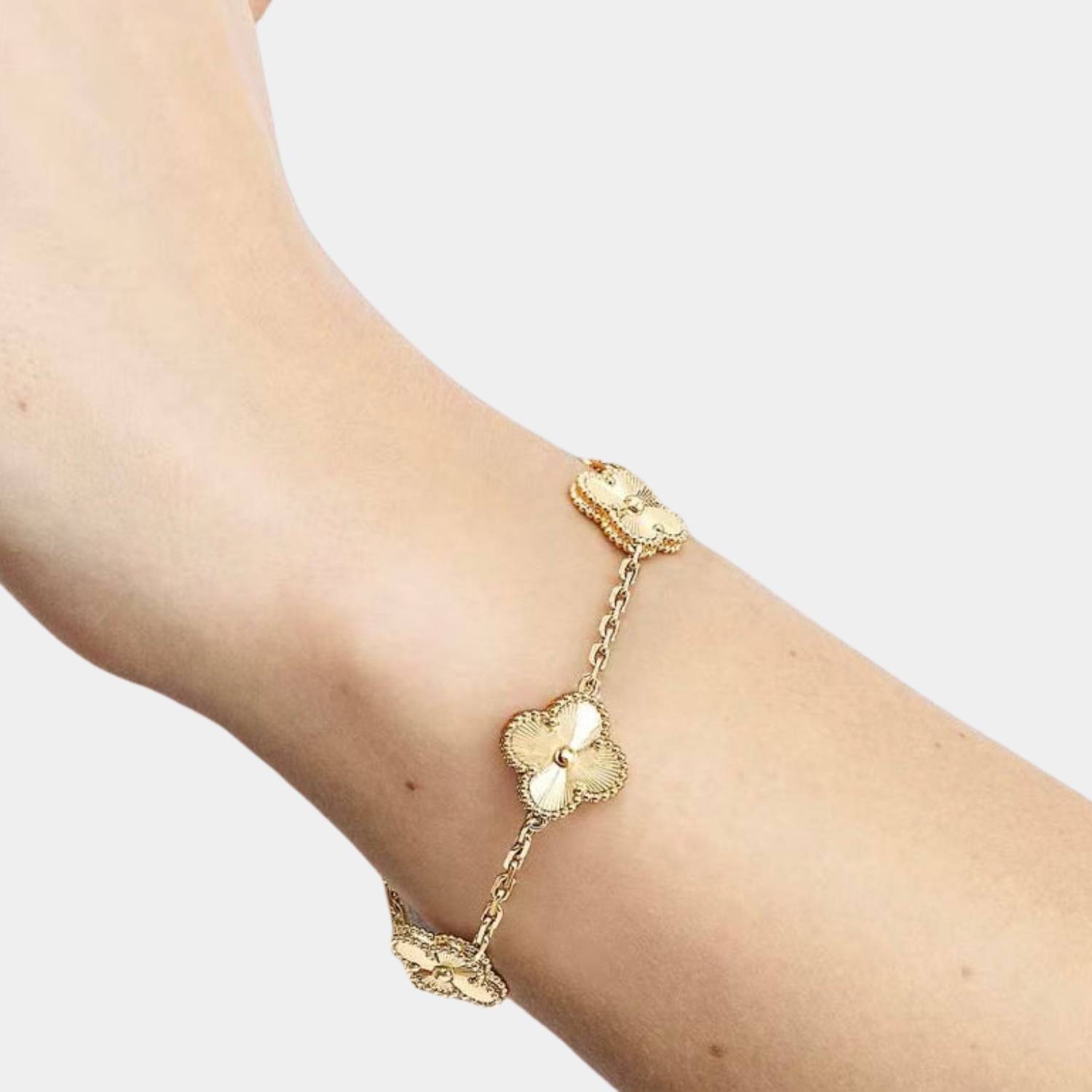 GoldenClove Jewelry Set - Elegante Klaver Ketting, Armband & Oorbellen