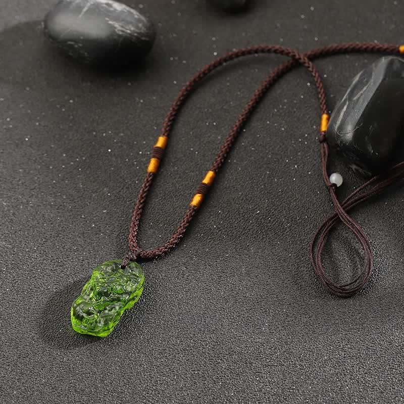 Alina's Enchanting Green Moldavite Pendant Necklace for Purification
