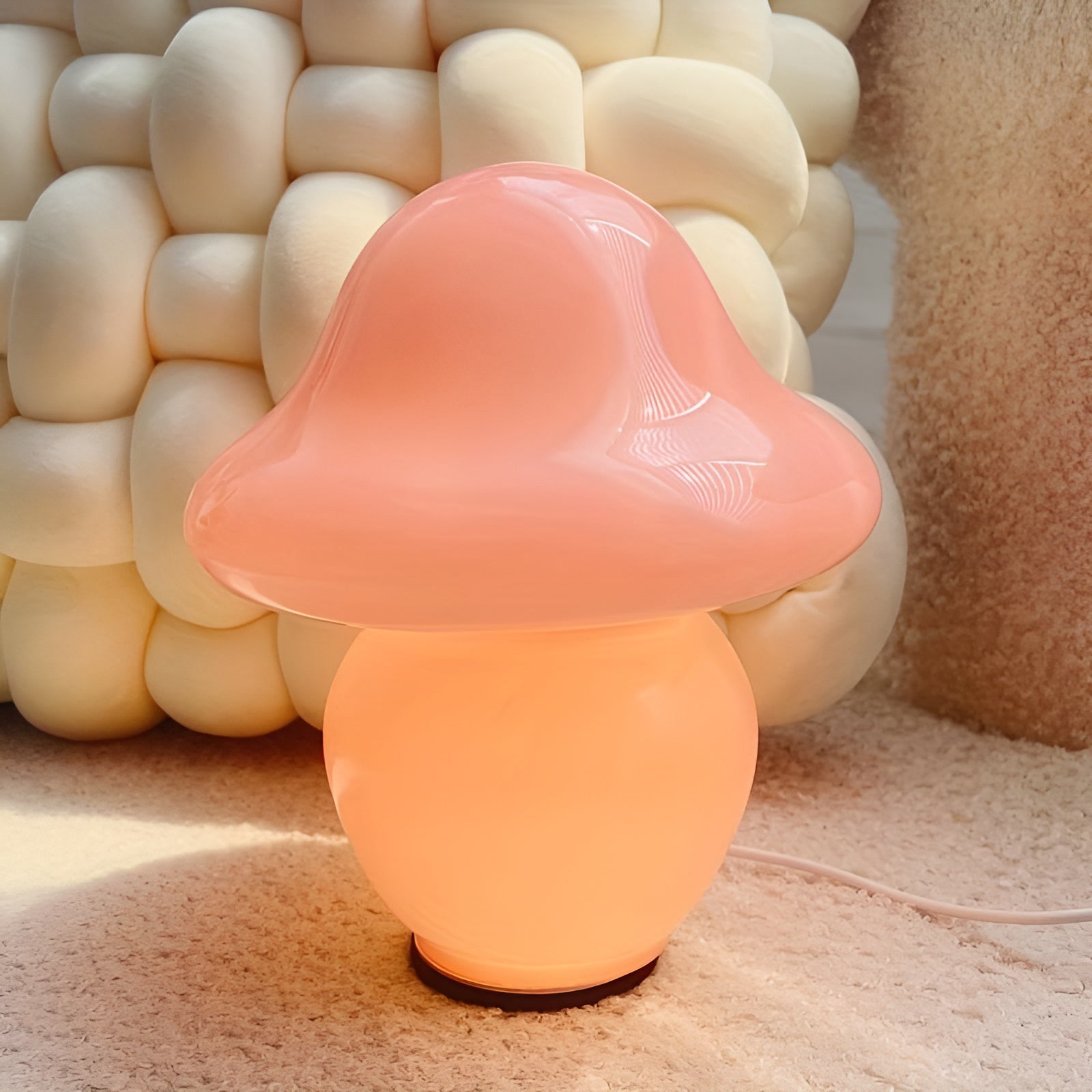 MushroomDream Lamp – Betoverende Glazen Verlichting met Paddenstoelenmotief