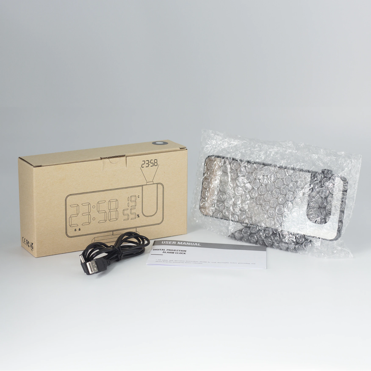 Astronatic - Innovatieve LED Projector Alarmklok met USB