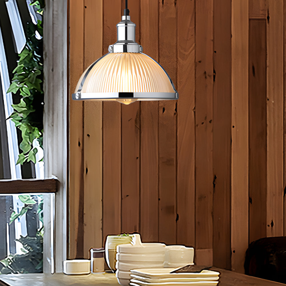 GlimmerLux Chandelier - Retro Gestreepte Luxe Kroonluchter