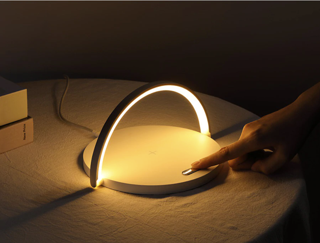 Bowlight Design™ - Stijlvolle 3-in-1 Nachtlamp met Qi-oplader