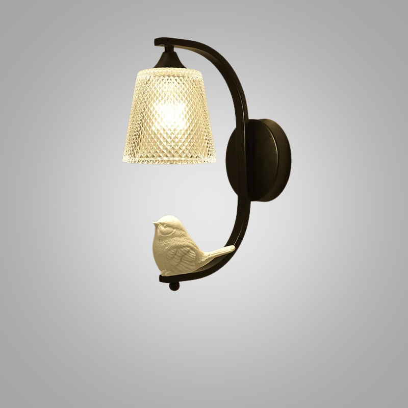NordicBird Light – Trendy Vogelwandlamp voor Slaapkamer