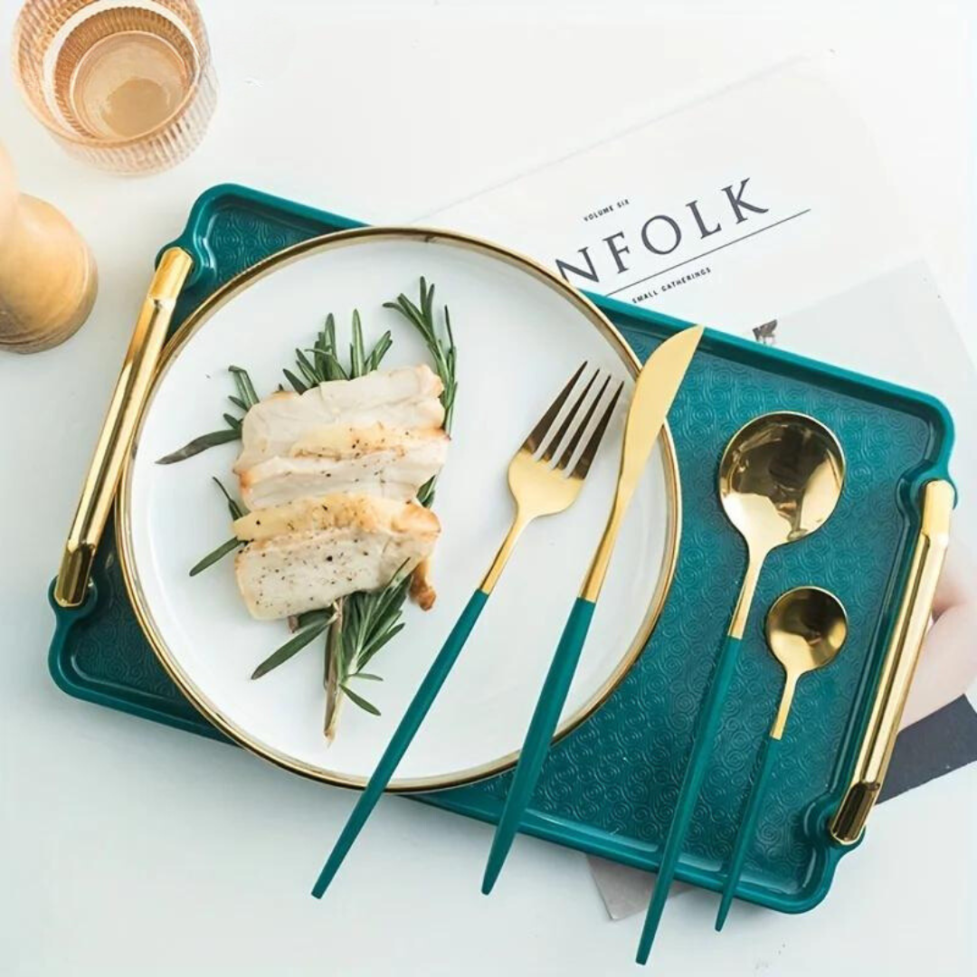 Gouden Bestekset Luxe – 24-Delig Voor Stijlvolle Dinerervaring