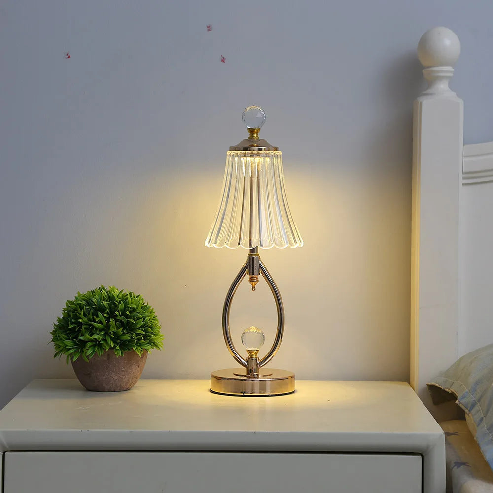 Vintage Kristallen Tafellamp - Elegante Vintage Kristallen Tafellamp voor Betoverende Sfeer
