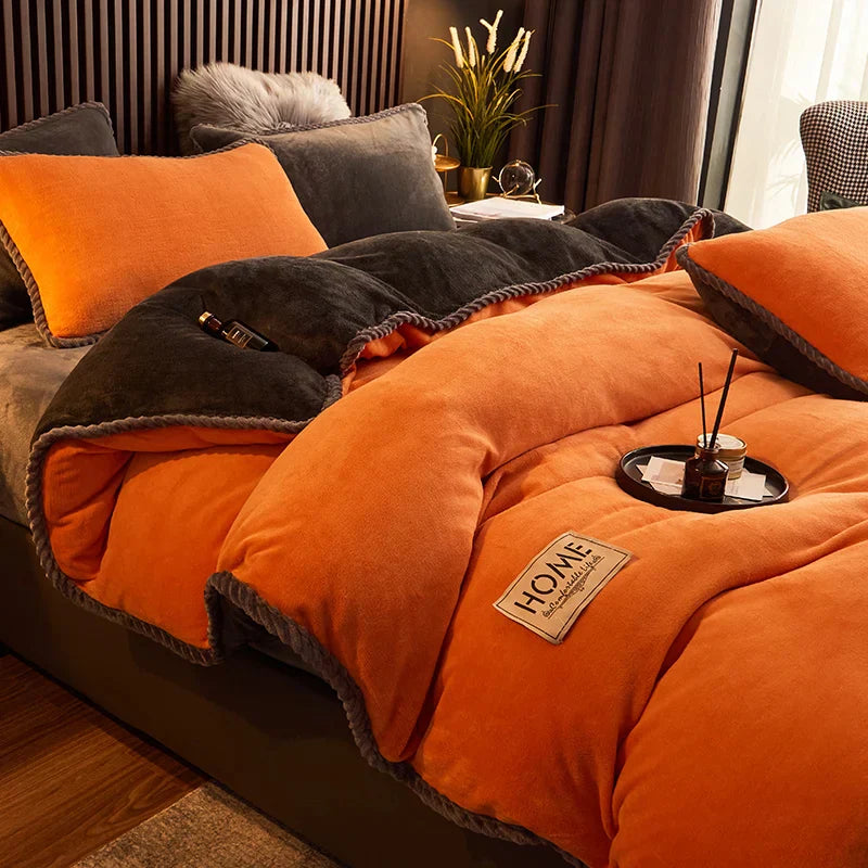 PlushHaven Luxe Fluweel Dekbedovertrekset – Kingsize Warmte & Comfort