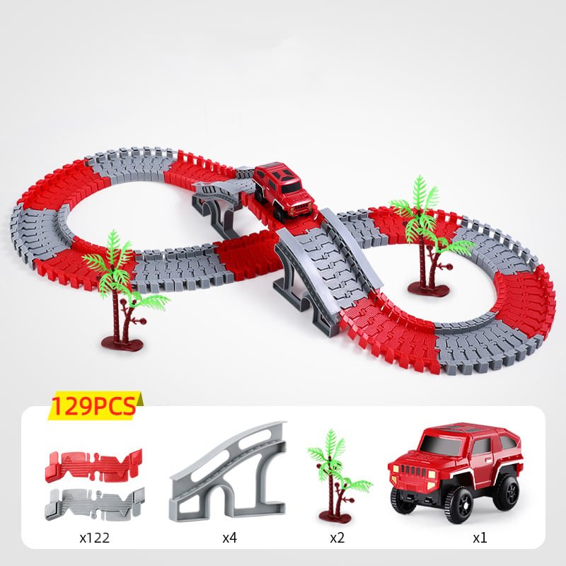 SpeedFlex Track – Flexibele Racebaan met LED Voertuigen