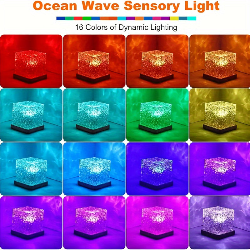 OceanWave - LED Nachtlamp met 16 Kleuren en Golfeffect