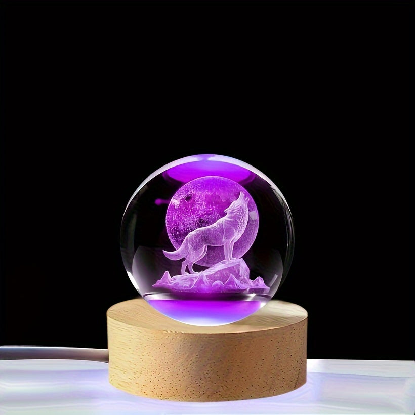 WolfLamp – 3D Wolf Sneeuwbol LED Nachtlamp