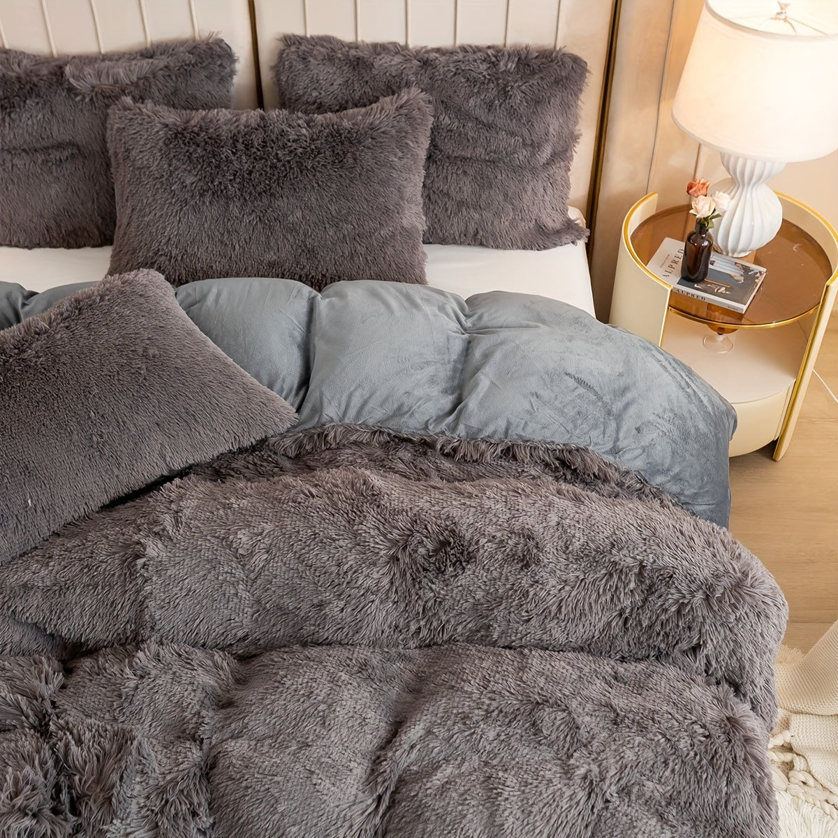Ultrazachte Pluche Dekbedovertrek Set met Rits - Luxe & Comfort