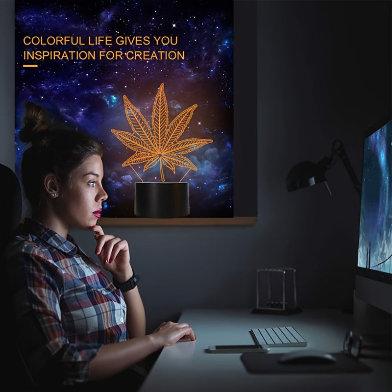HempGlow - 3D Acryl Tafellamp Nachtverlichting