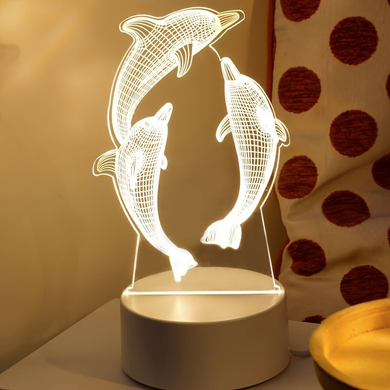 GeoDolphin - Trendy 3D Illusie Tafelverlichting