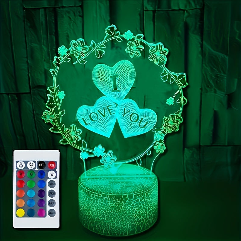 IllusionGlow - 3D Love Hart Nachtlamp