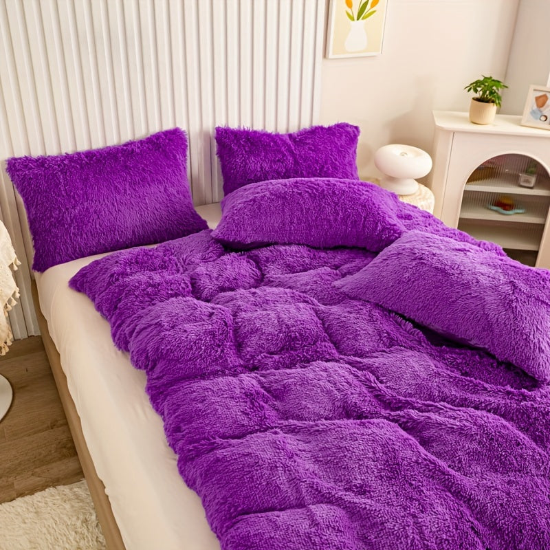 Ultrazachte Pluche Dekbedovertrek Set met Rits - Luxe & Comfort