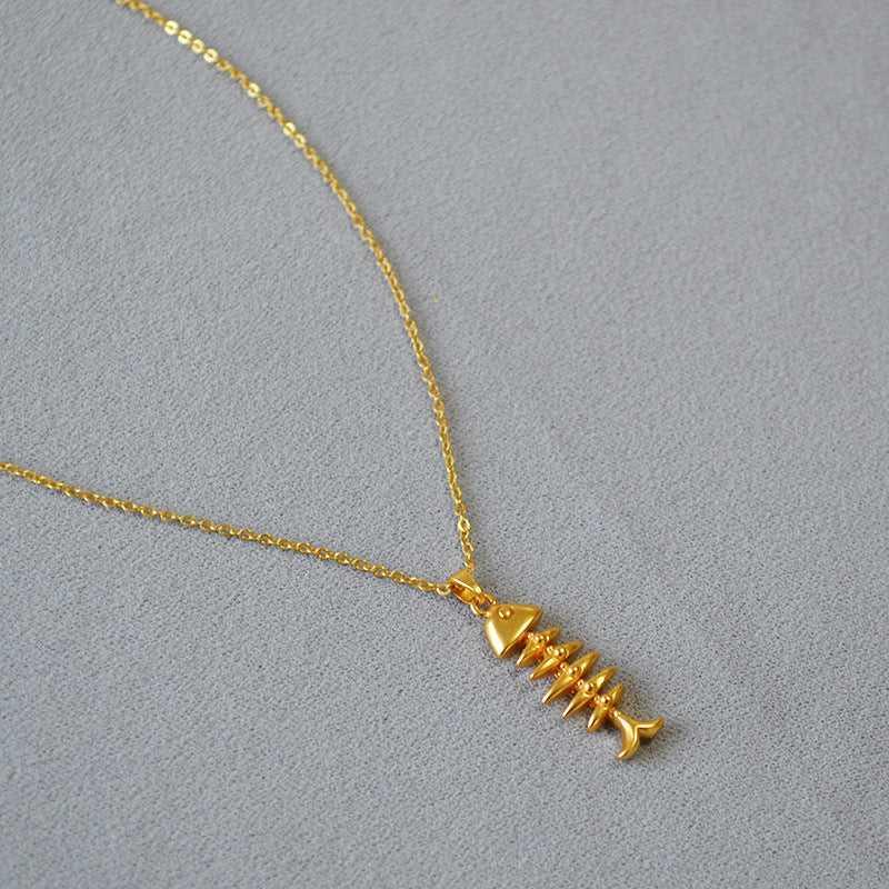 GoldenWeave Necklace - Elegante Visgraat Ketting