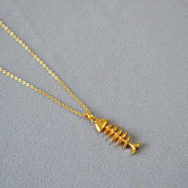 GoldenWeave Necklace - Elegante Visgraat Ketting