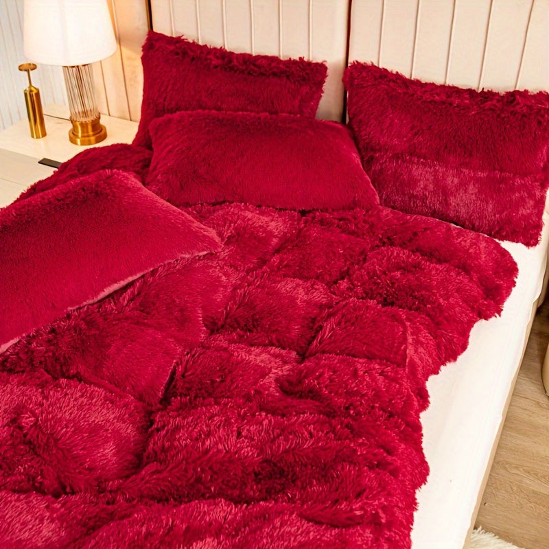 Ultrazachte Pluche Dekbedovertrek Set met Rits - Luxe & Comfort