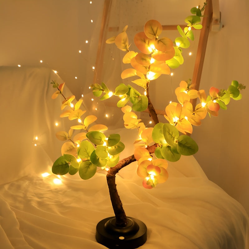 EucalyptusGlow Tree - LED Bonsai Lamp met Oplaadbare Aandrijving