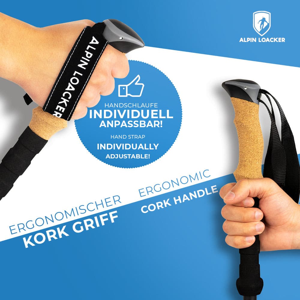 UltraLight Trekking Poles – Lichtgewicht Vouwstokken met Kurken Handgrepen