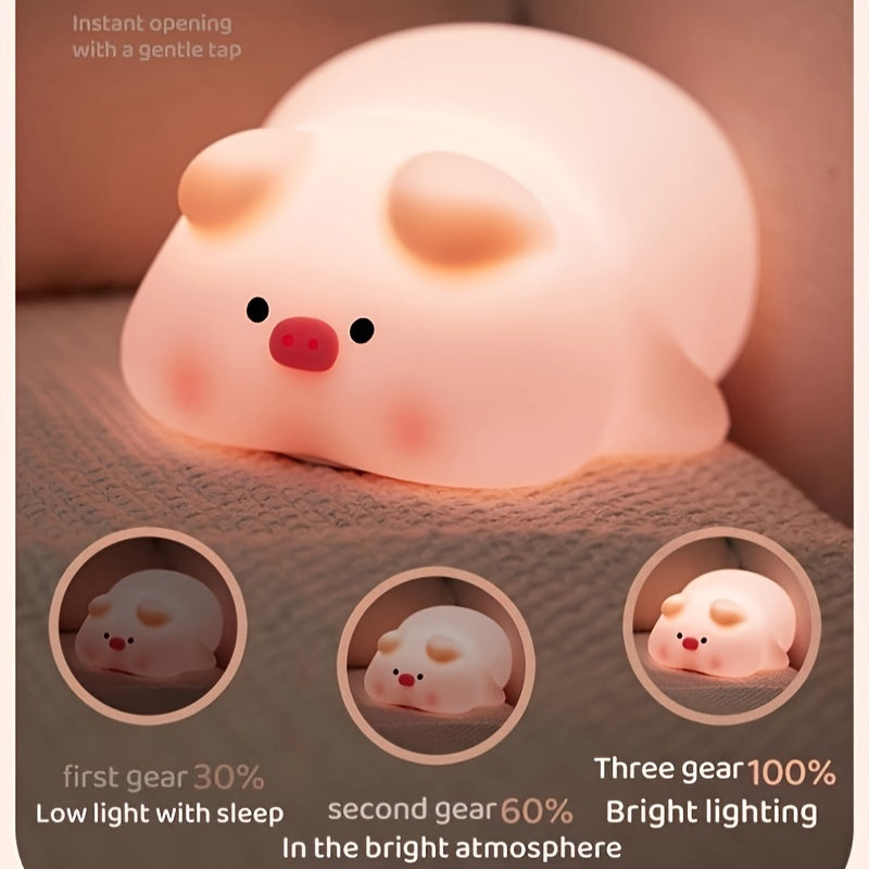 PiggyGlow – Schattige Roze LED Nachtlamp voor Kids