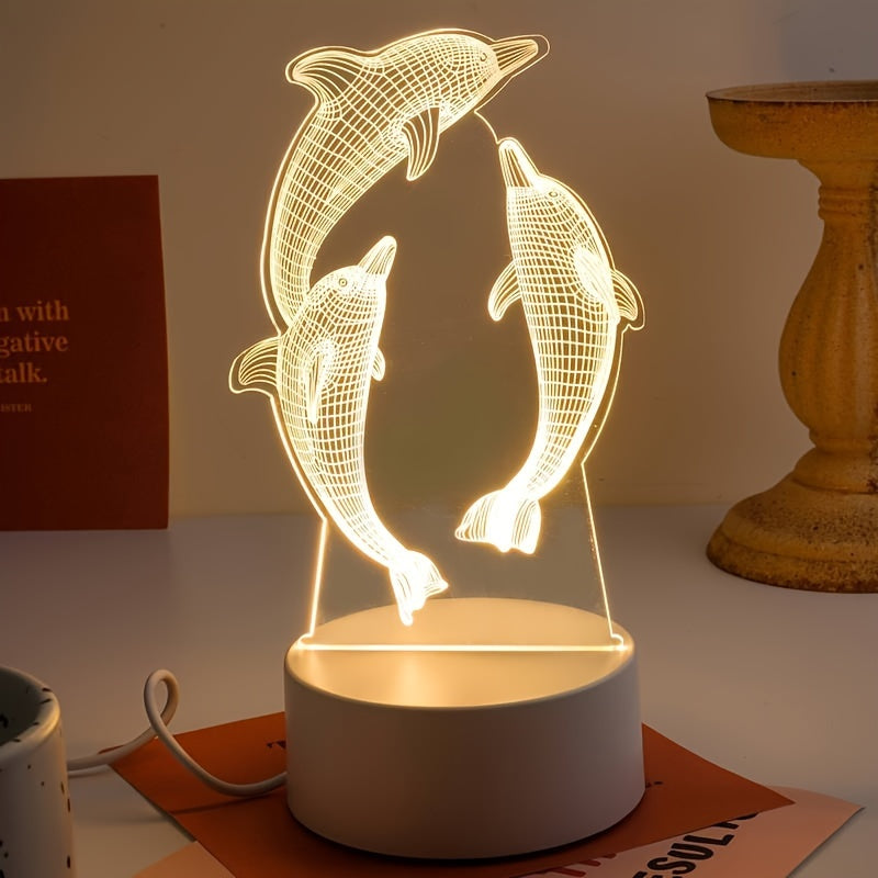 GeoDolphin - Trendy 3D Illusie Tafelverlichting