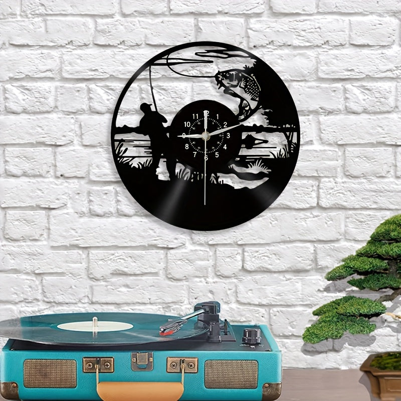 VinylCatch Clock - Retro Visserij Muurdecoratie