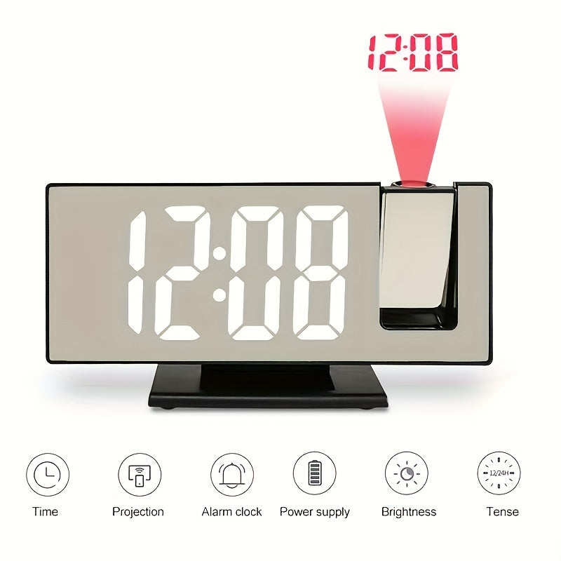 ProjectTime Clock - Stijlvolle Grote LED Projectiespiegel