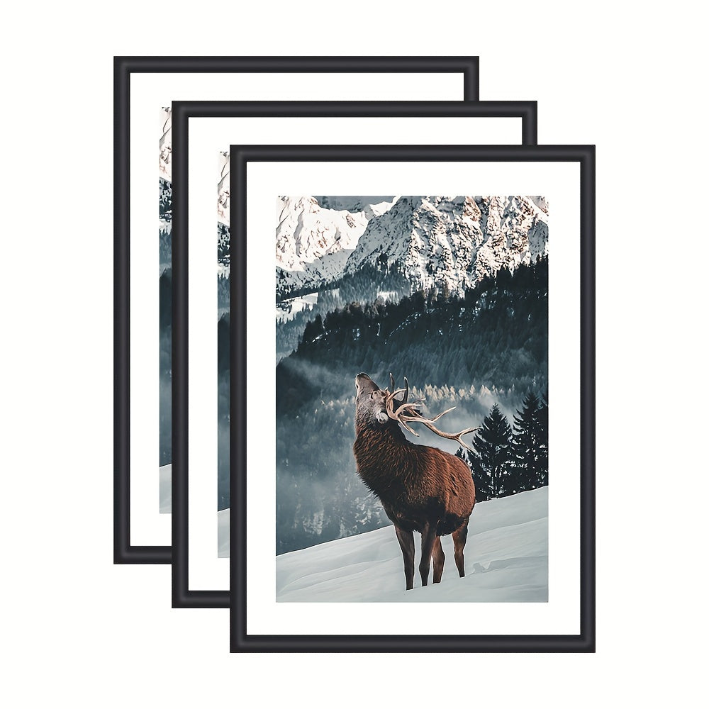 GalleryFrame – Set van 3 Zwarte Fotolijsten voor Wanden en Tafels
