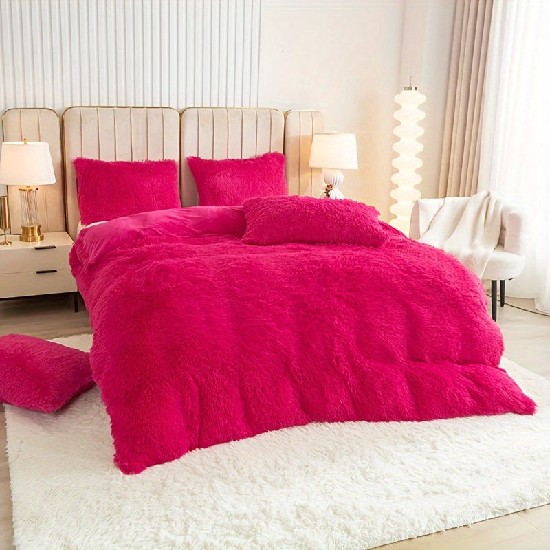 Ultrazachte Pluche Dekbedovertrek Set met Rits - Luxe & Comfort