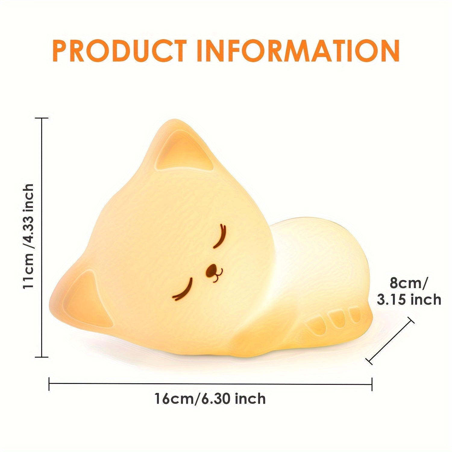 KittyGlow Lamp - Schattige Draadloze Kattennachtlamp