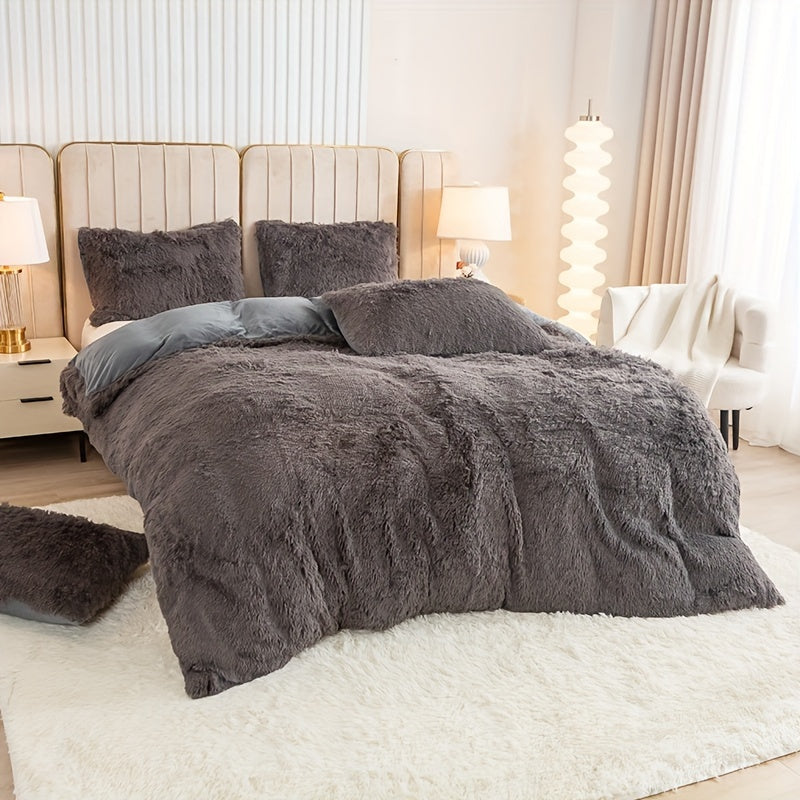 Ultrazachte Pluche Dekbedovertrek Set met Rits - Luxe & Comfort