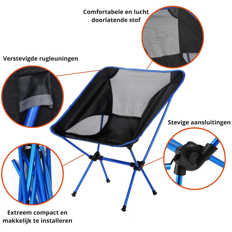 MoonFold Chair - Compacte Opvouwbare Stoel voor Buiten