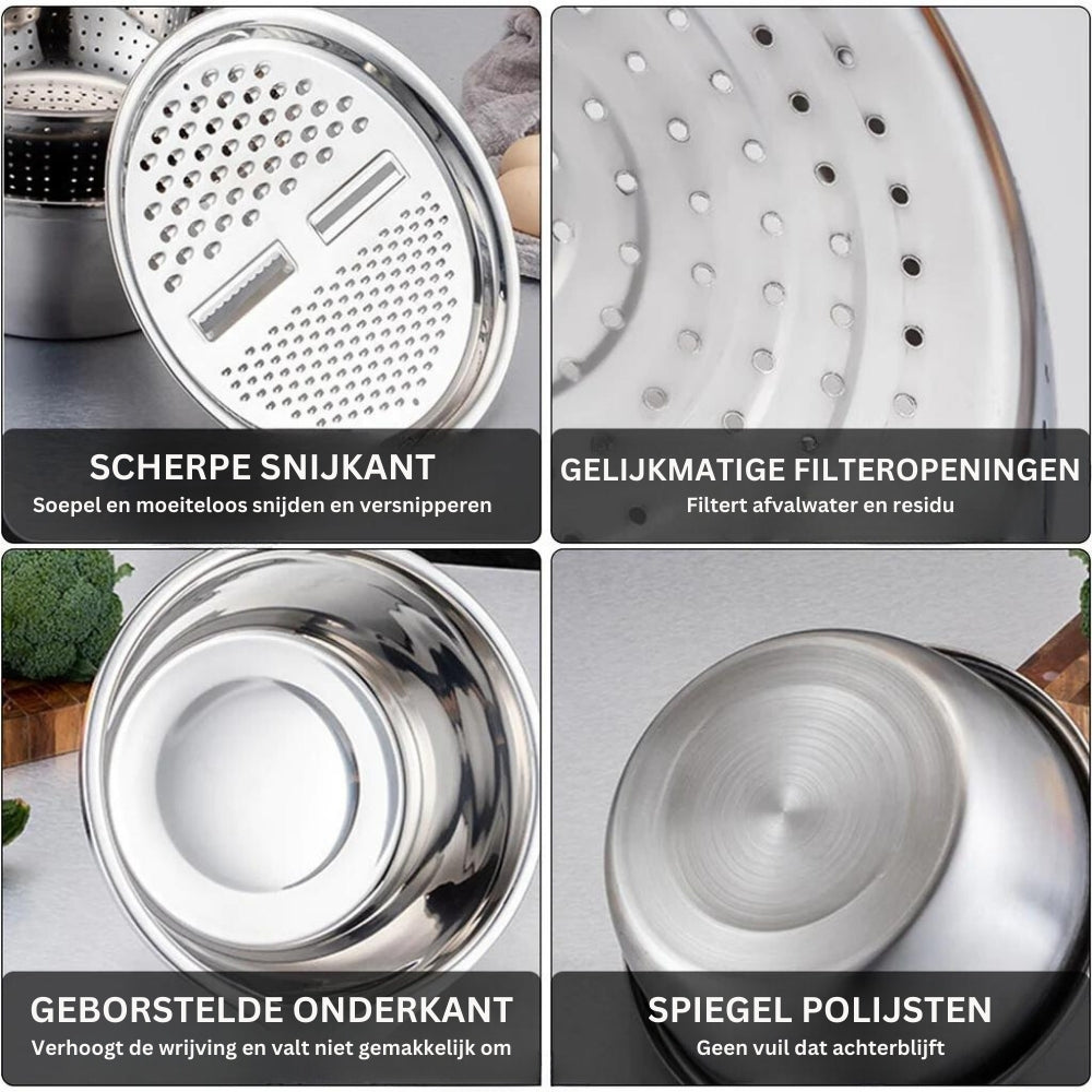 Master Chop - Stijlvolle 3-in-1 Snijlade van RVS