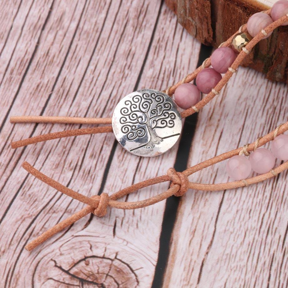 Amoria Bracelet – Elegante Gouden Rozenkwarts Armcandy