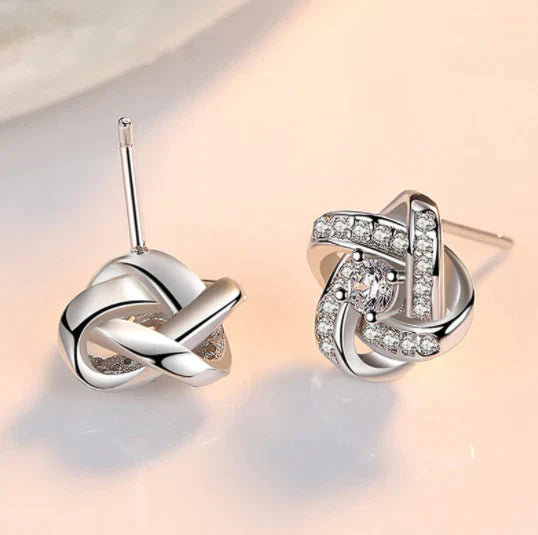 Charmante Liebdesknoop Ketting en Oorbellen Set | Het ideale cadeau!