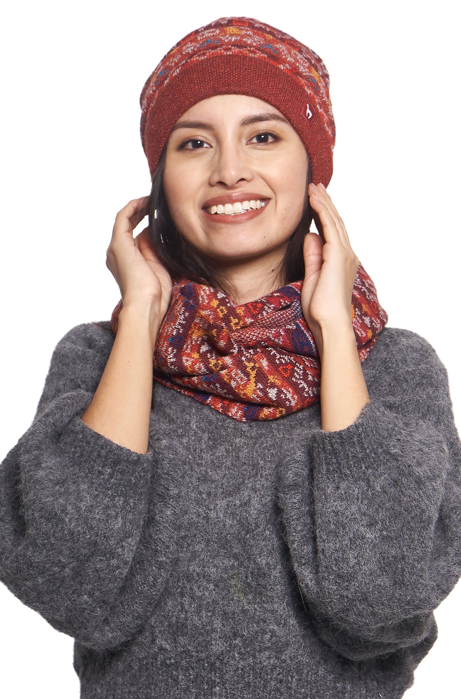 AlpacaFit Beanie - Luxe Jacquard Muts van 100%