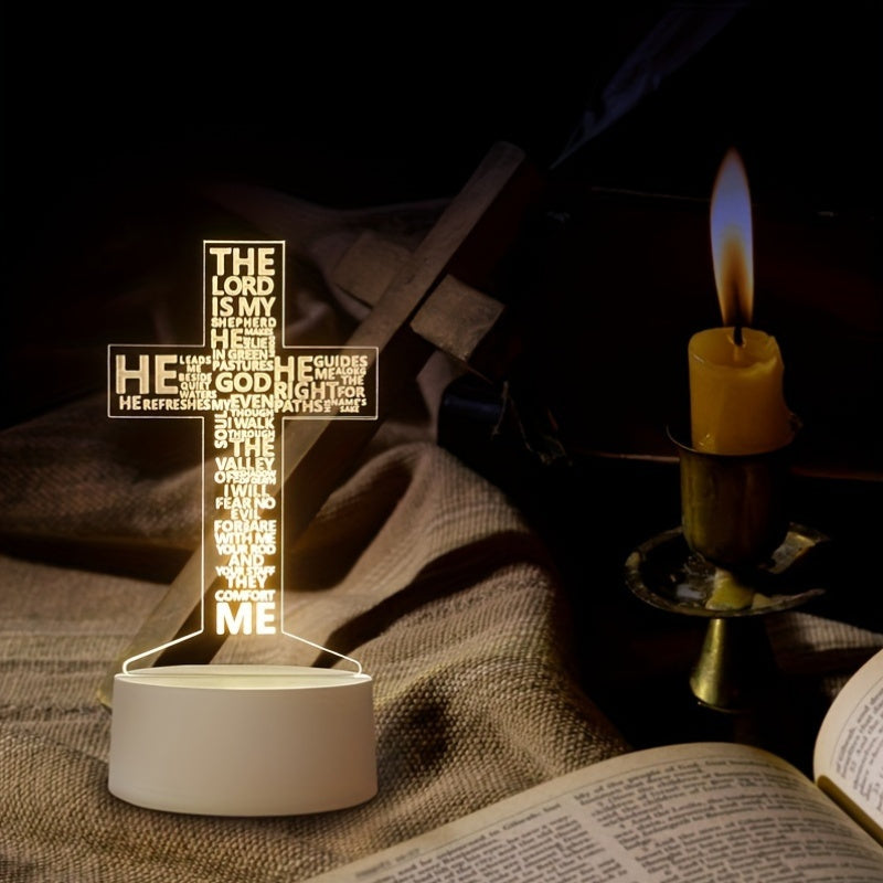 CrossGlow - 3D LED Nachtlamp Acryl met USB