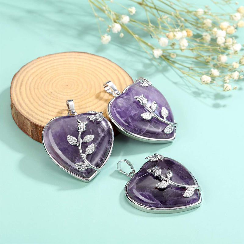 Elegante Hartvormige Rozenkwarts Halsketting - Amara Collection