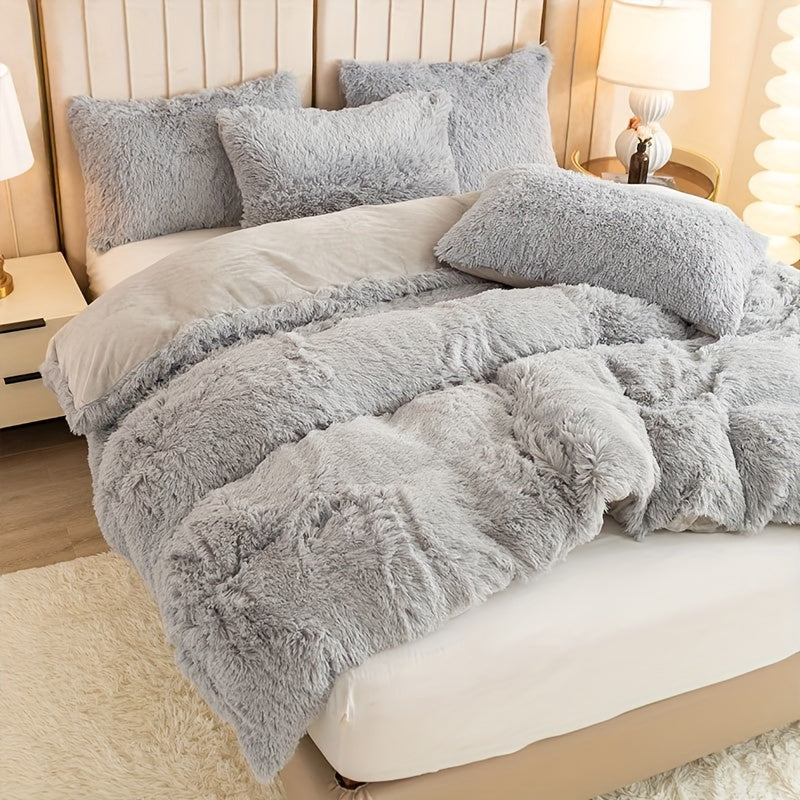 Ultrazachte Pluche Dekbedovertrek Set met Rits - Luxe & Comfort