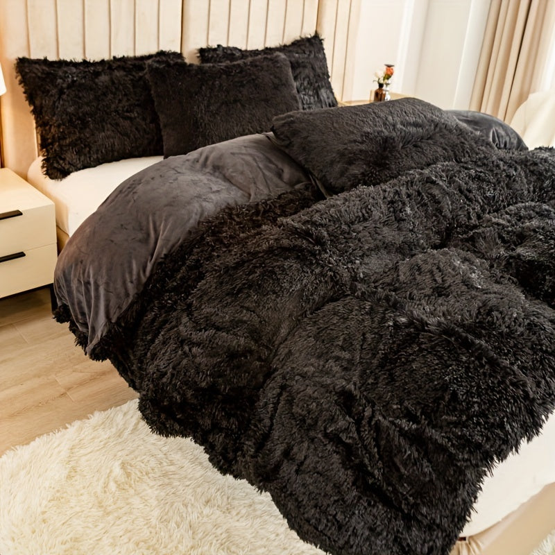 Ultrazachte Pluche Dekbedovertrek Set met Rits - Luxe & Comfort
