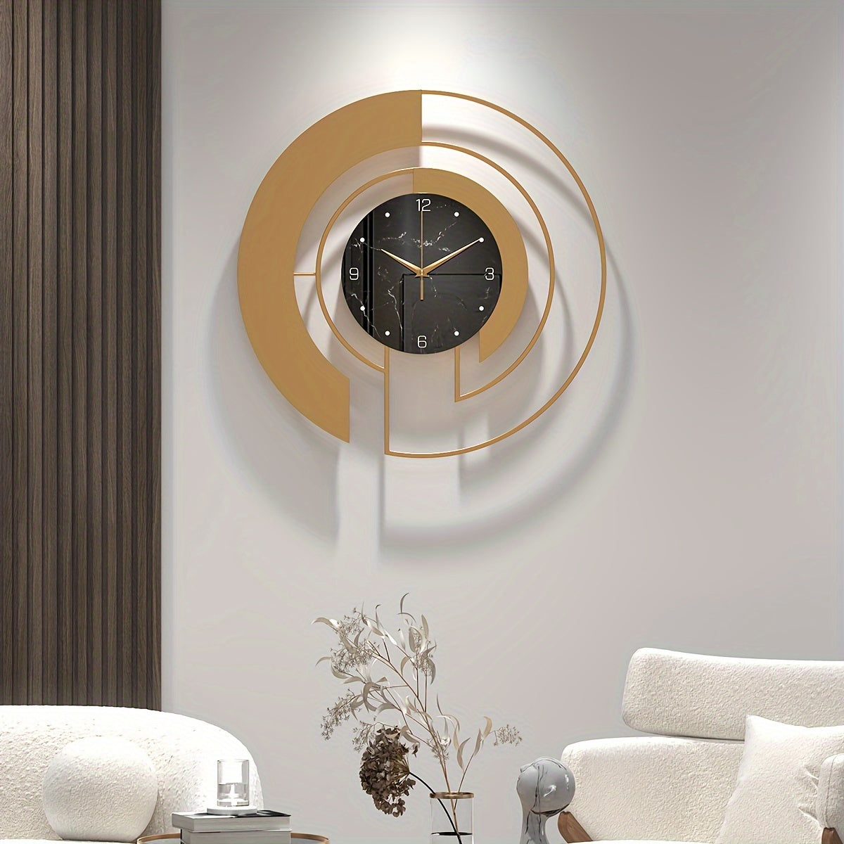 GeoGold Clock - Luxe Geometrische Wandklok in Goud